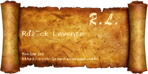 Röck Levente névjegykártya